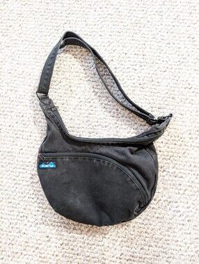 Kavu Black Sling Belt Bag with Curved Front Pocket
